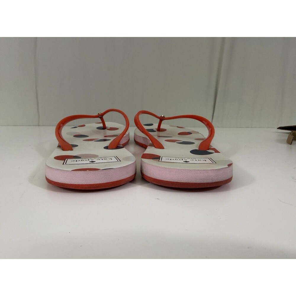 Kate Spade Feldon Flip Flop New in Box Oskar Dot Print Size 10B Red White Black - Picture 4 of 12